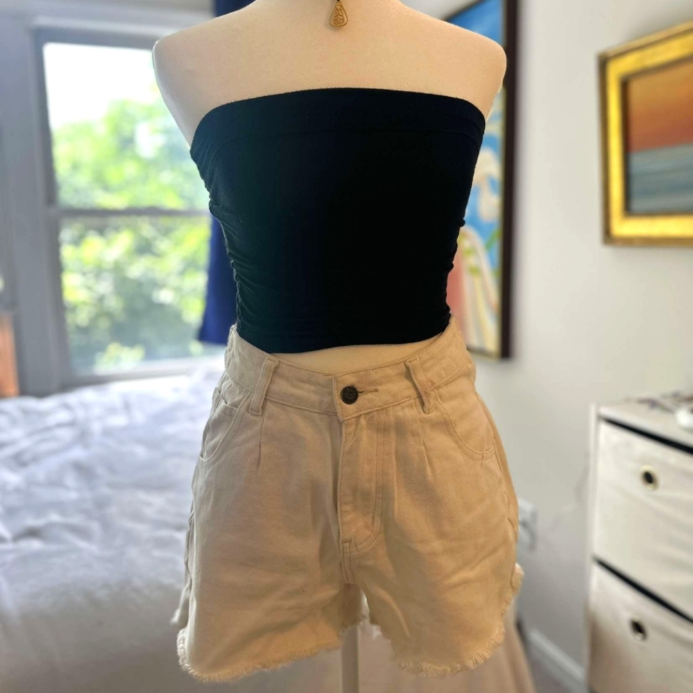 White Cut-off Shorts, Shein Size S